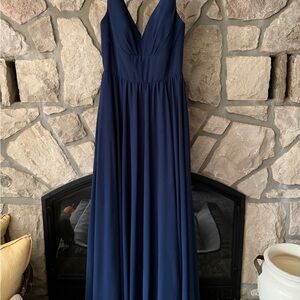 David's Bridal Deep Blue Maxi Dress